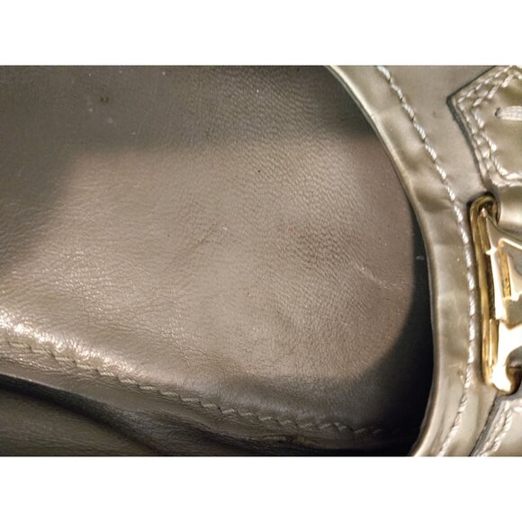 Louis Vuitton Greenish/Grey Patent Leather Oxford Slip on Ballet Flat. Size 40 - Picture 9 of 16